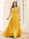 A-Line V-Neck Sleeveless Chiffon Plus Size Bridesmaid Dresses With Pockets