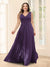 A-Line V-Neck Sleeveless Chiffon Plus Size Bridesmaid Dresses With Pockets