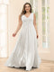 A-Line V-Neck Sleeveless Chiffon Plus Size Bridesmaid Dresses With Pockets