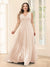 A-Line V-Neck Sleeveless Chiffon Plus Size Bridesmaid Dresses With Pockets