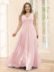 A-Line V-Neck Sleeveless Chiffon Plus Size Bridesmaid Dresses With Pockets