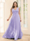 A-Line V-Neck Sleeveless Chiffon Plus Size Bridesmaid Dresses With Pockets