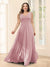 A-Line V-Neck Sleeveless Chiffon Plus Size Bridesmaid Dresses With Pockets