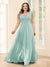 A-Line V-Neck Sleeveless Chiffon Plus Size Bridesmaid Dresses With Pockets