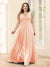 A-Line V-Neck Sleeveless Chiffon Plus Size Bridesmaid Dresses With Pockets