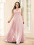 A-Line V-Neck Sleeveless Chiffon Plus Size Bridesmaid Dresses With Pockets