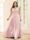 A-Line V-Neck Sleeveless Chiffon Plus Size Bridesmaid Dresses With Pockets
