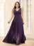 A-Line V-Neck Sleeveless Chiffon Plus Size Bridesmaid Dresses With Pockets