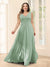 A-Line V-Neck Sleeveless Chiffon Plus Size Bridesmaid Dresses With Pockets
