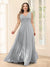 A-Line V-Neck Sleeveless Chiffon Plus Size Bridesmaid Dresses With Pockets