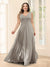 A-Line V-Neck Sleeveless Chiffon Plus Size Bridesmaid Dresses With Pockets
