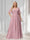 A-Line/Princess V-Neck Half Sleeves Chiffon Plus Size Bridesmaid Dresses with Pockets