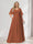 A-Line/Princess V-Neck Half Sleeves Chiffon Plus Size Bridesmaid Dresses with Pockets