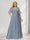 A-Line/Princess V-Neck Half Sleeves Chiffon Plus Size Bridesmaid Dresses with Pockets