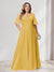 A-Line/Princess V-Neck Half Sleeves Chiffon Plus Size Bridesmaid Dresses with Pockets