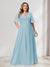 A-Line/Princess V-Neck Half Sleeves Chiffon Plus Size Bridesmaid Dresses with Pockets