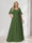 A-Line/Princess V-Neck Half Sleeves Chiffon Plus Size Bridesmaid Dresses with Pockets