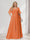 A-Line/Princess V-Neck Half Sleeves Chiffon Plus Size Bridesmaid Dresses with Pockets