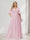 A-Line/Princess V-Neck Half Sleeves Chiffon Plus Size Bridesmaid Dresses with Pockets