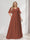 A-Line/Princess V-Neck Half Sleeves Chiffon Plus Size Bridesmaid Dresses with Pockets