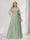 A-Line/Princess V-Neck Half Sleeves Chiffon Plus Size Bridesmaid Dresses with Pockets