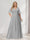 A-Line/Princess V-Neck Half Sleeves Chiffon Plus Size Bridesmaid Dresses with Pockets