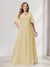 A-Line/Princess V-Neck Half Sleeves Chiffon Plus Size Bridesmaid Dresses with Pockets