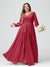 A-Line/Princess V-Neck Long Sleeves Chiffon Ruffles Plus Size Bridesmaid Dresses with Pockets