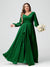 A-Line/Princess V-Neck Long Sleeves Chiffon Ruffles Plus Size Bridesmaid Dresses with Pockets