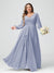 A-Line/Princess V-Neck Long Sleeves Chiffon Ruffles Plus Size Bridesmaid Dresses with Pockets