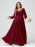 A-Line/Princess V-Neck Long Sleeves Chiffon Ruffles Plus Size Bridesmaid Dresses with Pockets