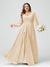 A-Line/Princess V-Neck Long Sleeves Chiffon Ruffles Plus Size Bridesmaid Dresses with Pockets