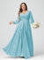 A-Line/Princess V-Neck Long Sleeves Chiffon Ruffles Plus Size Bridesmaid Dresses with Pockets