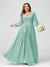 A-Line/Princess V-Neck Long Sleeves Chiffon Ruffles Plus Size Bridesmaid Dresses with Pockets
