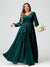 A-Line/Princess V-Neck Long Sleeves Chiffon Ruffles Plus Size Bridesmaid Dresses with Pockets