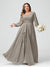 A-Line/Princess V-Neck Long Sleeves Chiffon Ruffles Plus Size Bridesmaid Dresses with Pockets