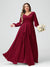 A-Line/Princess V-Neck Long Sleeves Chiffon Ruffles Plus Size Bridesmaid Dresses with Pockets
