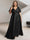 A-Line/Princess V-Neck Short Sleeves Silk Satin Plus Size Bridesmaid Dresses with Pockets