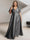 A-Line/Princess V-Neck Short Sleeves Silk Satin Plus Size Bridesmaid Dresses with Pockets