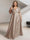 A-Line/Princess V-Neck Short Sleeves Silk Satin Plus Size Bridesmaid Dresses with Pockets