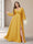 A-Line/Princess V-Neck Long Sleeves Chiffon Long Plus Size Bridesmaid Dresses With Split Side