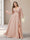 A-Line/Princess V-Neck Long Sleeves Chiffon Long Plus Size Bridesmaid Dresses With Split Side