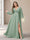 A-Line/Princess V-Neck Long Sleeves Chiffon Long Plus Size Bridesmaid Dresses With Split Side