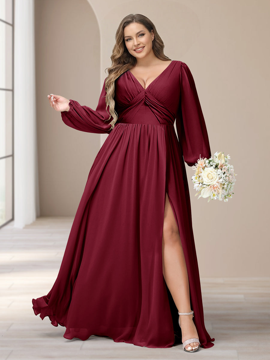 Lavetir Plus Size Bridesmaid Dresses Online with Long Sleeves Orchid 2026