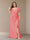 Sheath/Column Short Sleeves Chiffon Plus Size Bridesmaid Dresses with Split Side