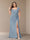 Sheath/Column Short Sleeves Chiffon Plus Size Bridesmaid Dresses with Split Side