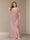 Sheath/Column Short Sleeves Chiffon Plus Size Bridesmaid Dresses with Split Side