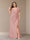 Sheath/Column Short Sleeves Chiffon Plus Size Bridesmaid Dresses with Split Side