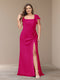 Sheath/Column Short Sleeves Chiffon Plus Size Bridesmaid Dresses with Split Side