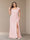Sheath/Column Short Sleeves Chiffon Plus Size Bridesmaid Dresses with Split Side